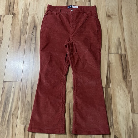 Old Navy Denim - Old Navy Higher High-Rise Flare Corduroy Pants Sz 14 Secret Smooth Pockets Pink